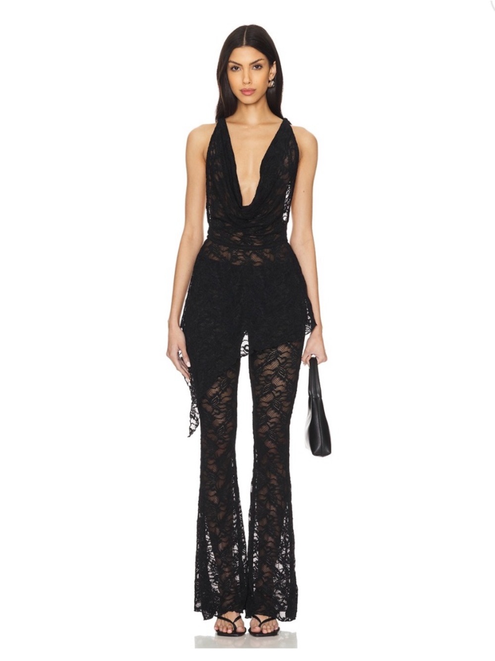 superdown Black Lace Two Piece Lace Set Colson Pant Set